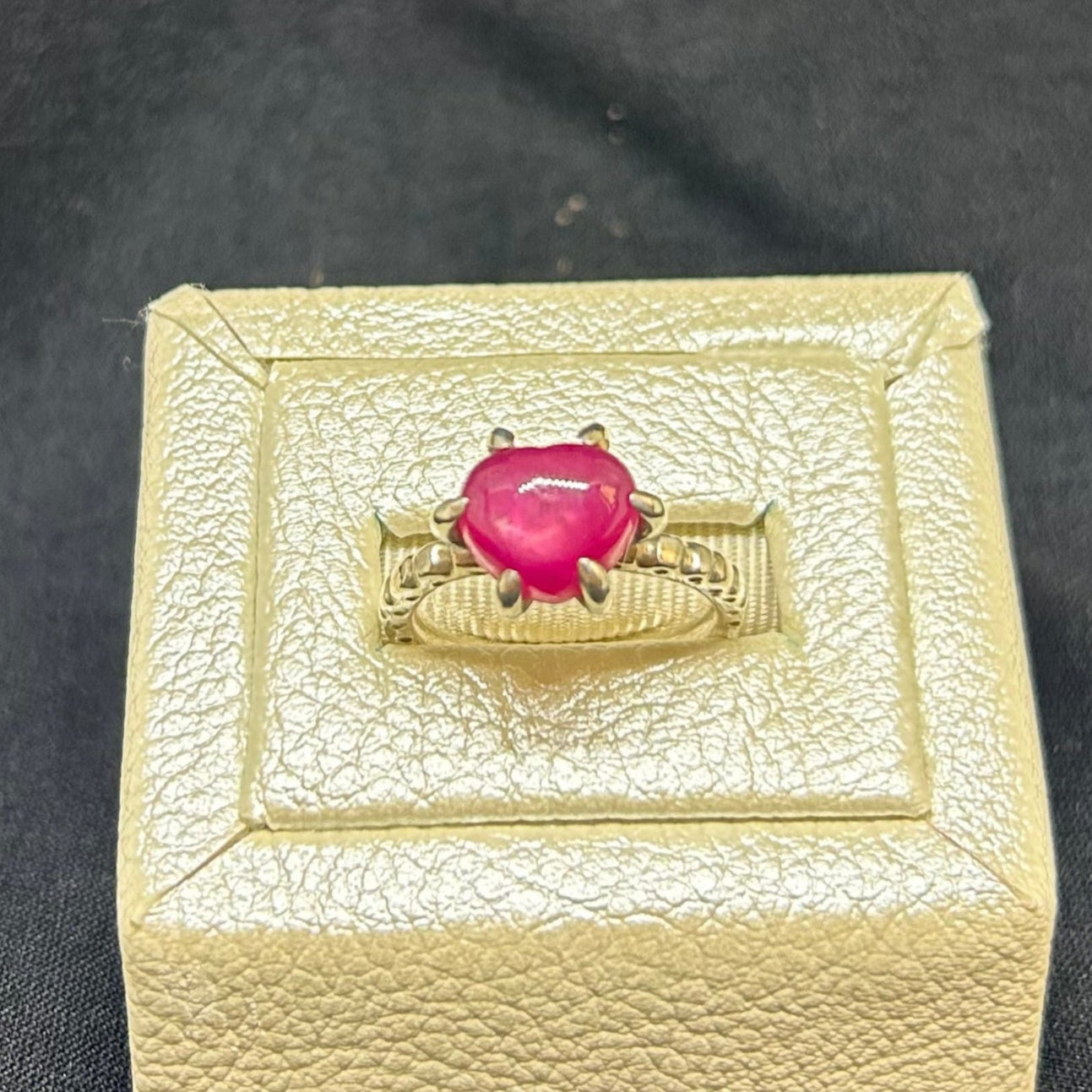 Star Ruby Sterling Silver Sweetheart Ring
