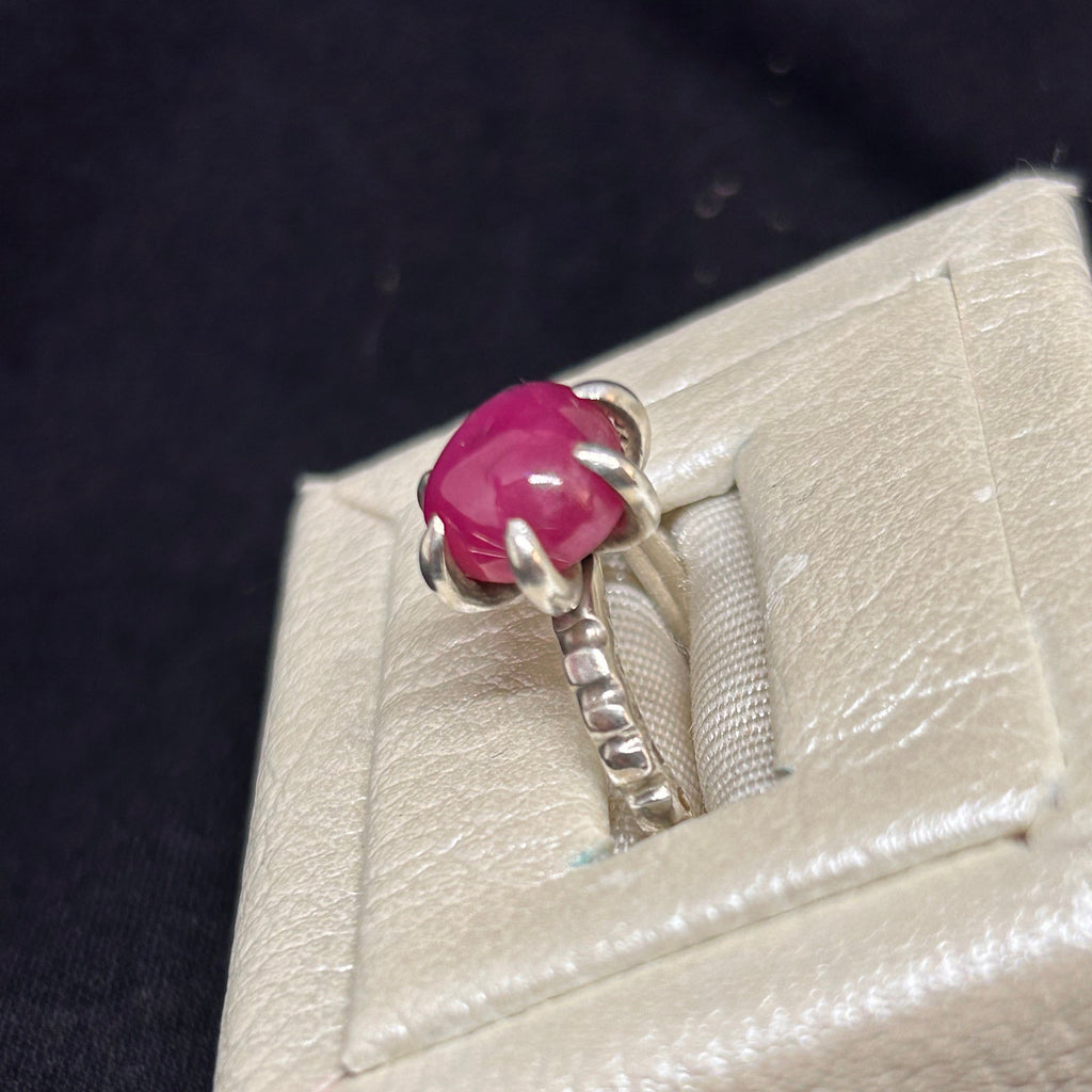 Star Ruby Sterling Silver Sweetheart Ring
