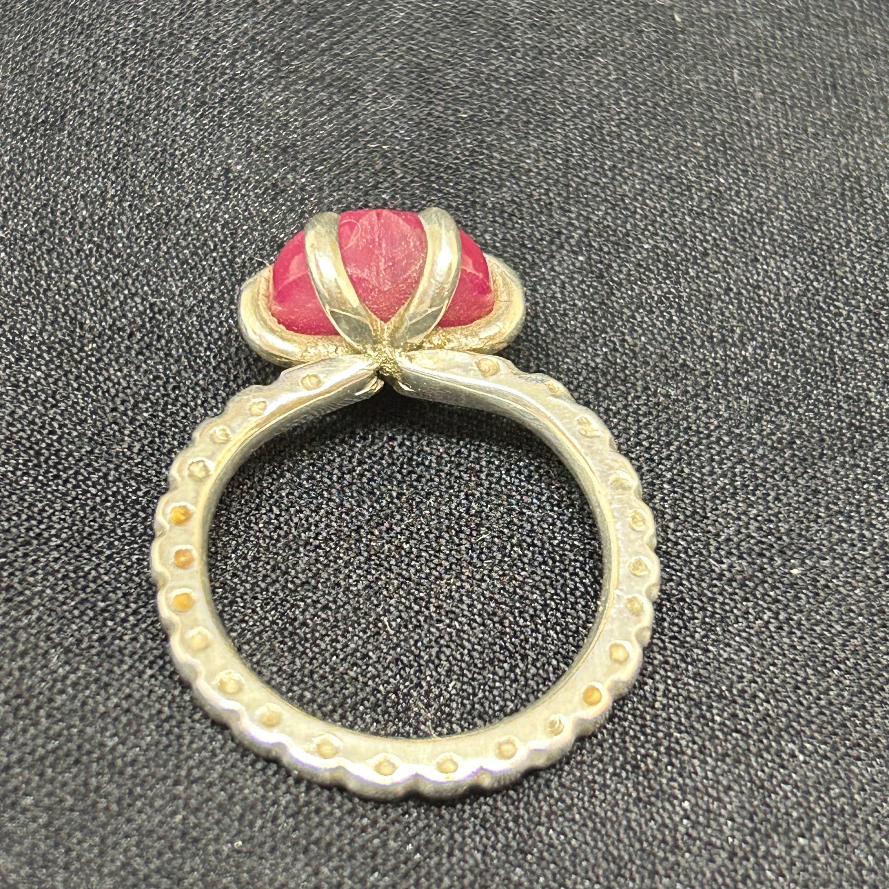 Star Ruby Sterling Silver Sweetheart Ring