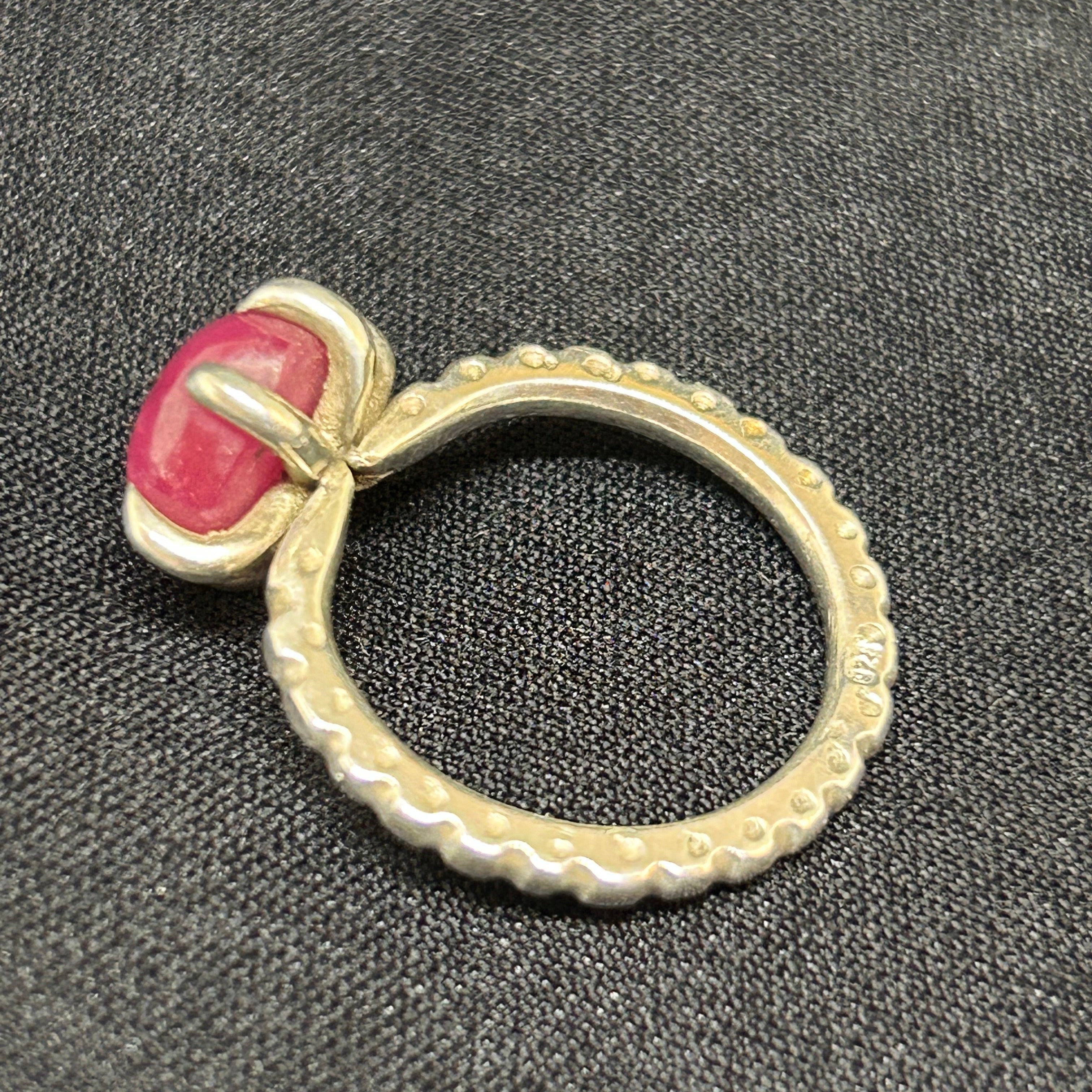 Star Ruby Sterling Silver Sweetheart Ring