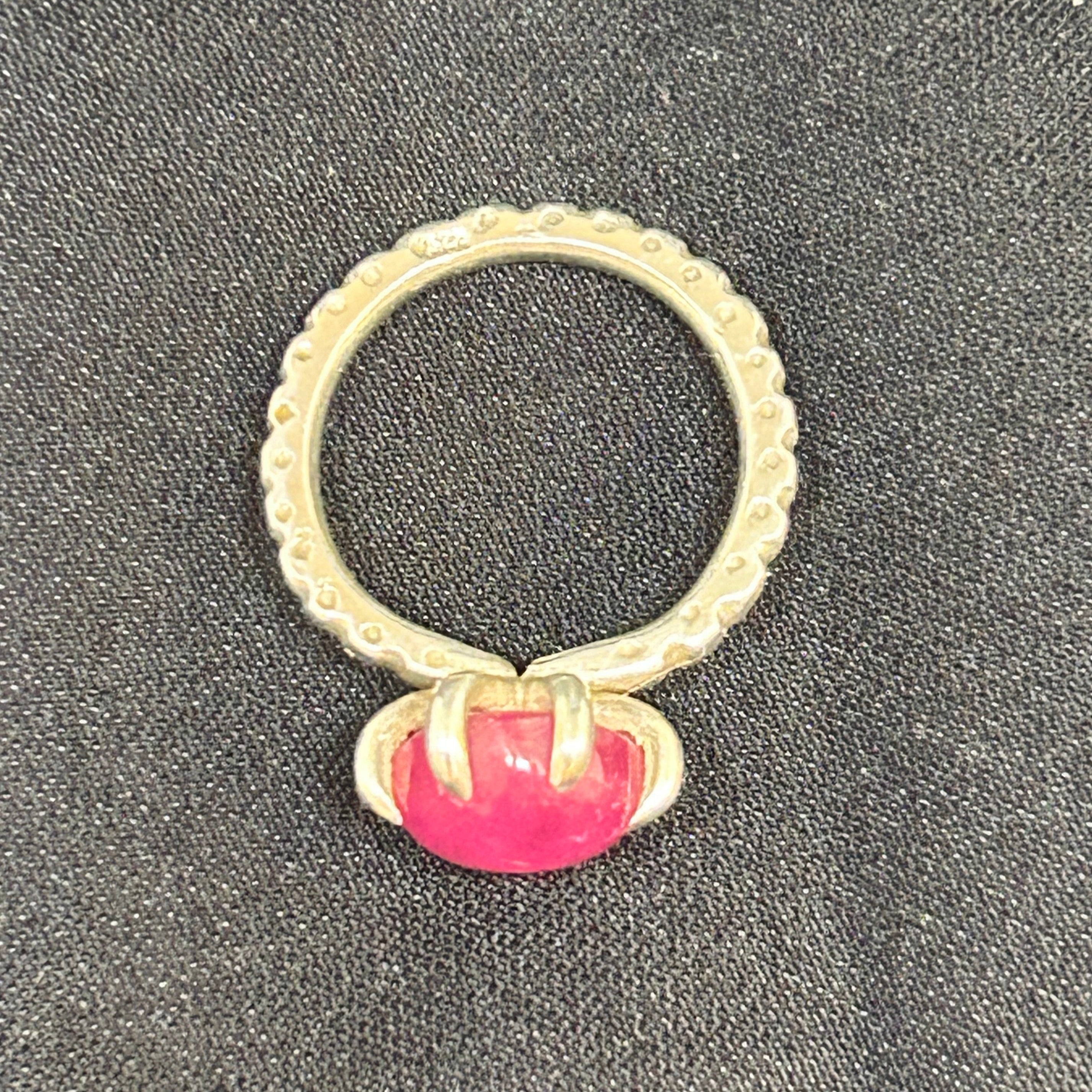 Star Ruby Sterling Silver Sweetheart Ring