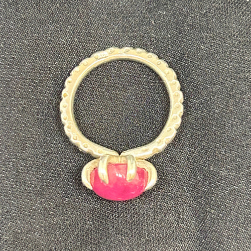 Star Ruby Sterling Silver Sweetheart Ring