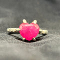 Star Ruby Sterling Silver Sweetheart Ring