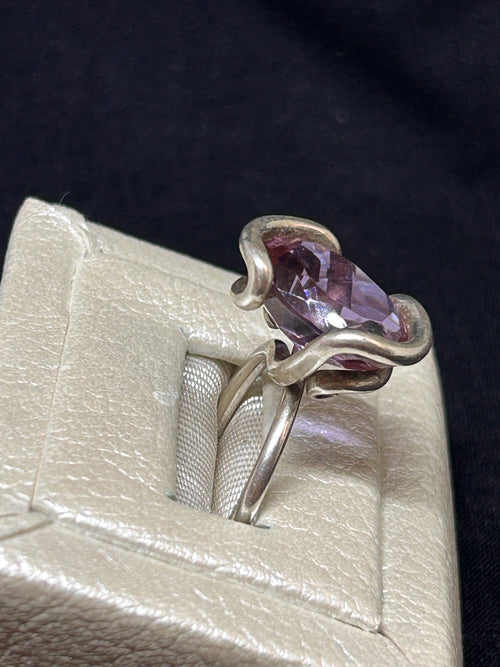 color change alexandrite sterling silver cocktail ring