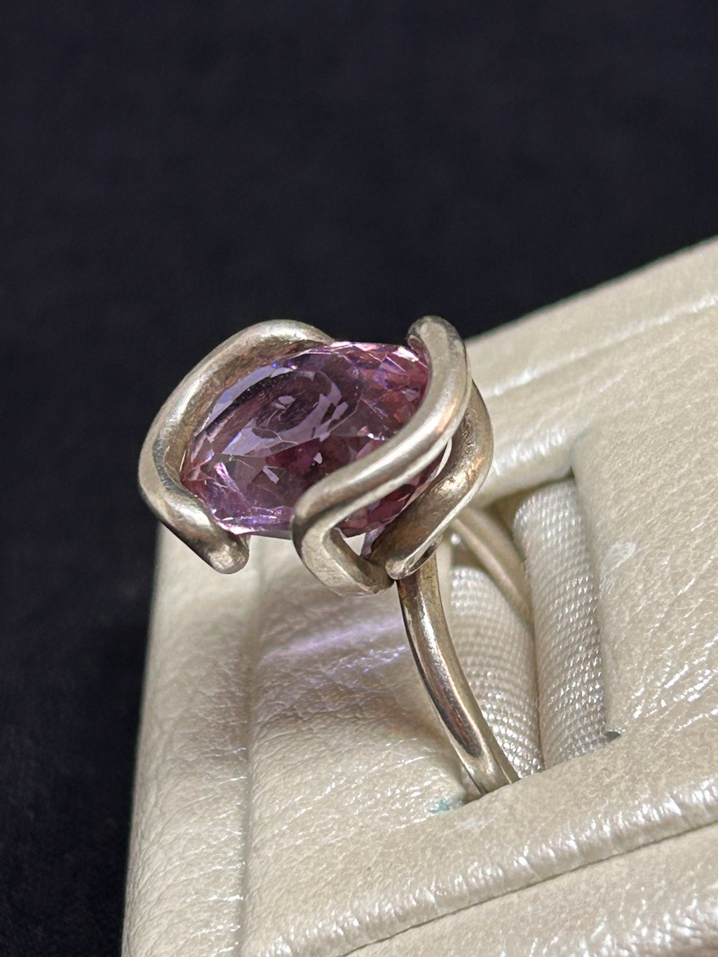 color change alexandrite sterling silver cocktail ring