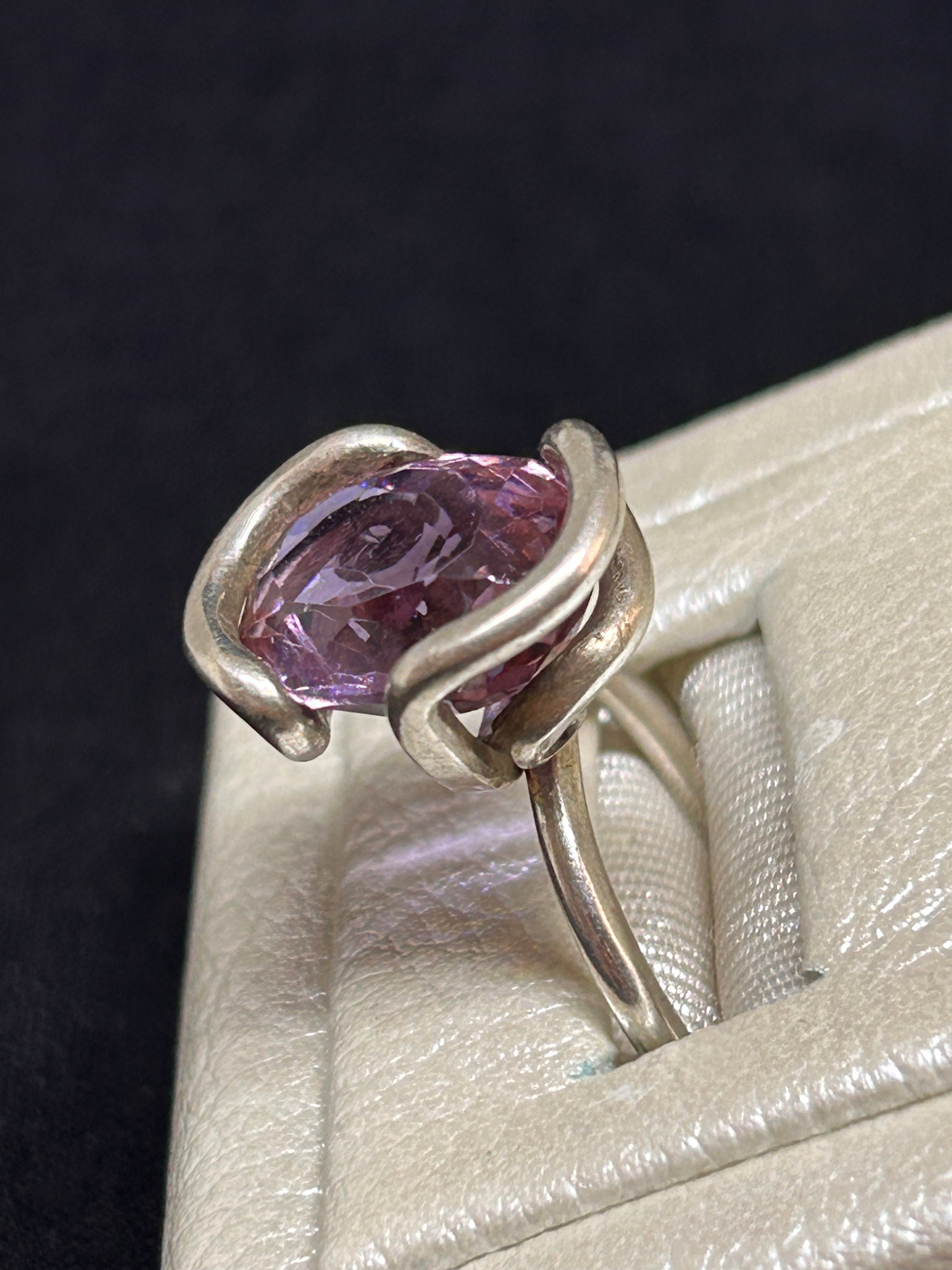 color change alexandrite sterling silver cocktail ring