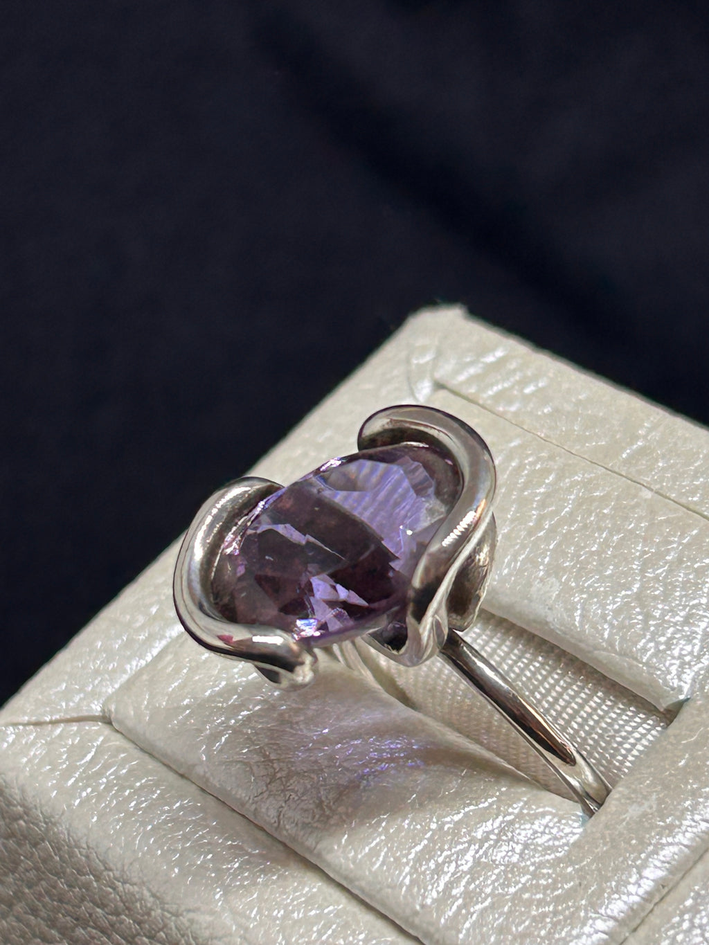 color change alexandrite sterling silver cocktail ring