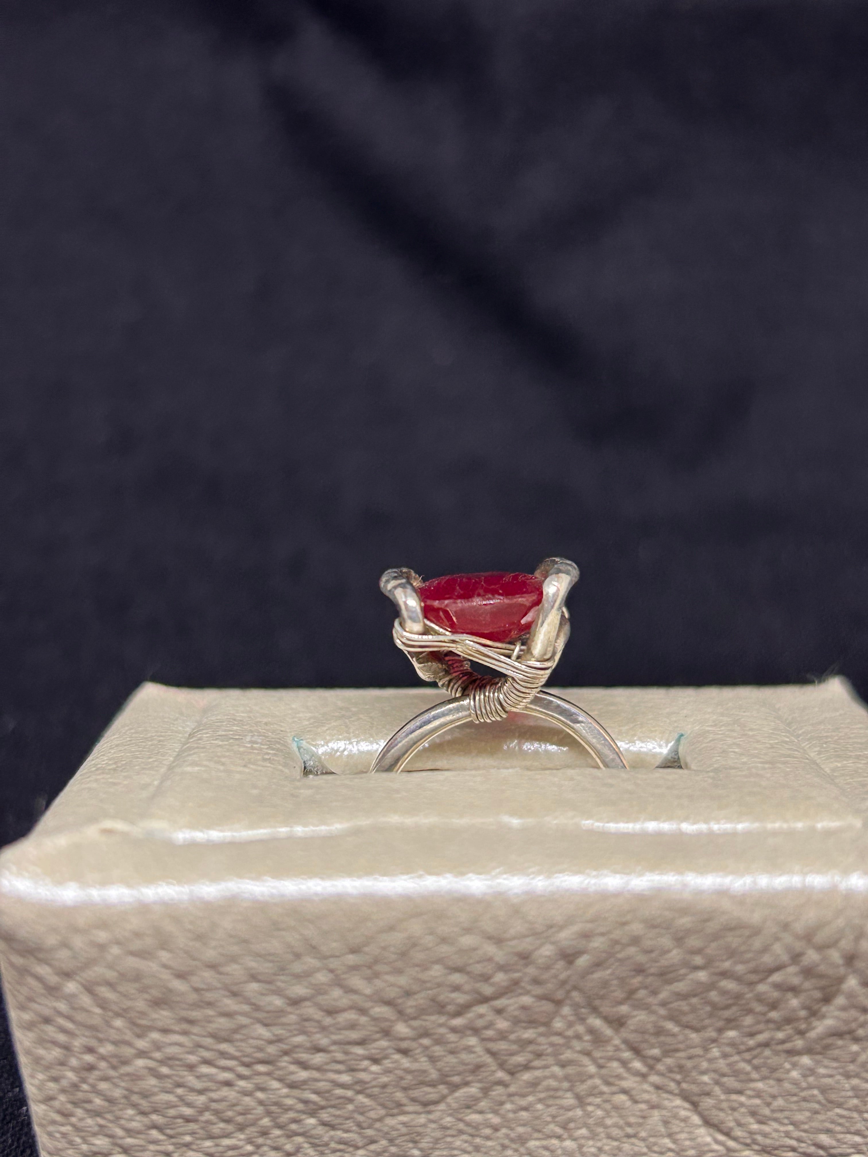 Natural Bermese Ruby Sterling Silver Ring