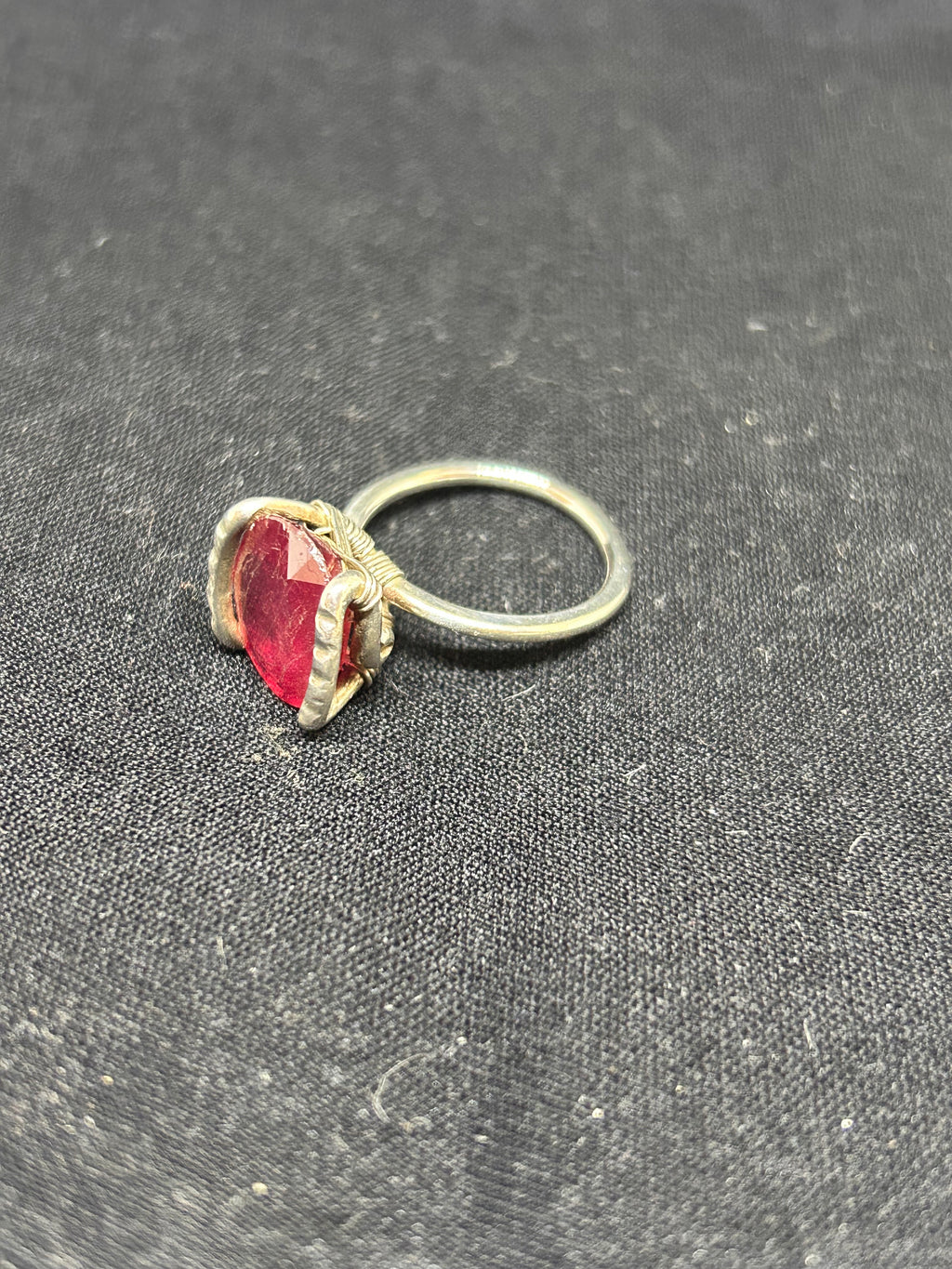 Natural Bermese Ruby Sterling Silver Ring