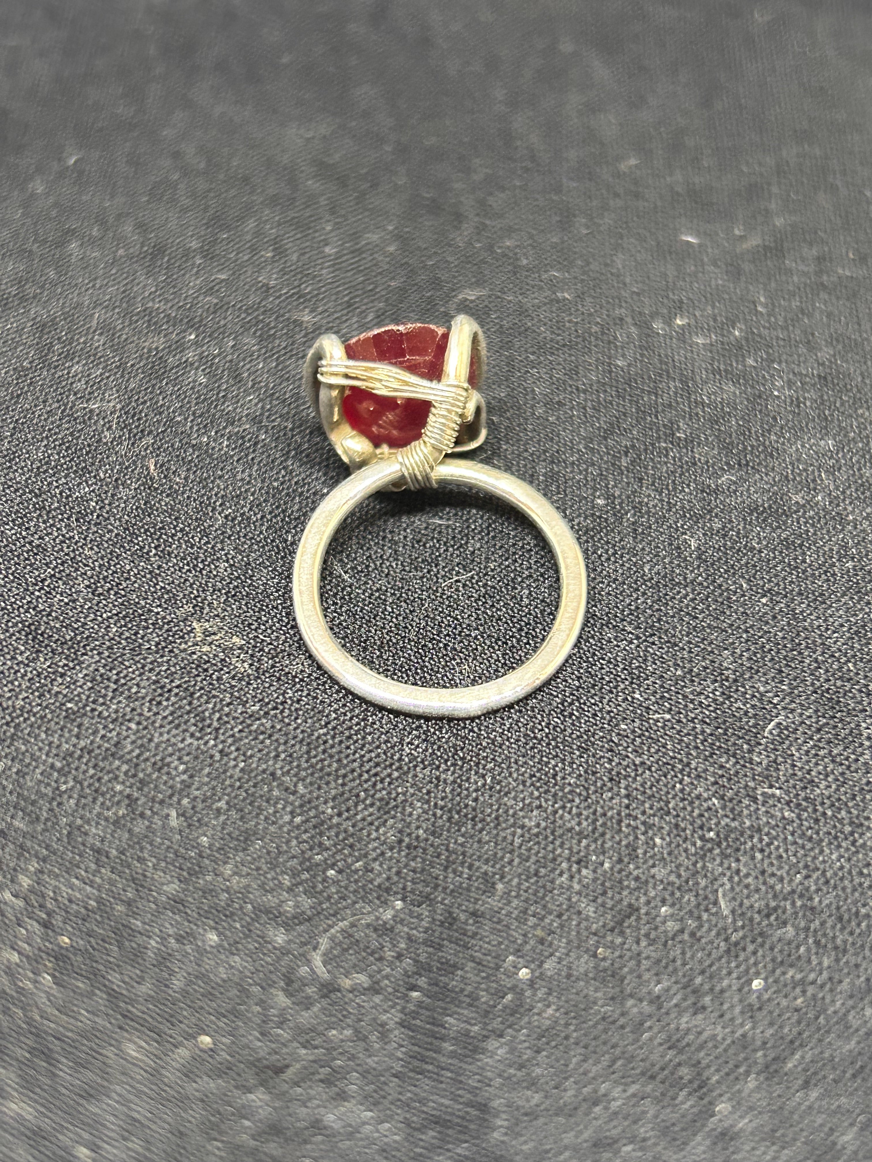 Natural Bermese Ruby Sterling Silver Ring