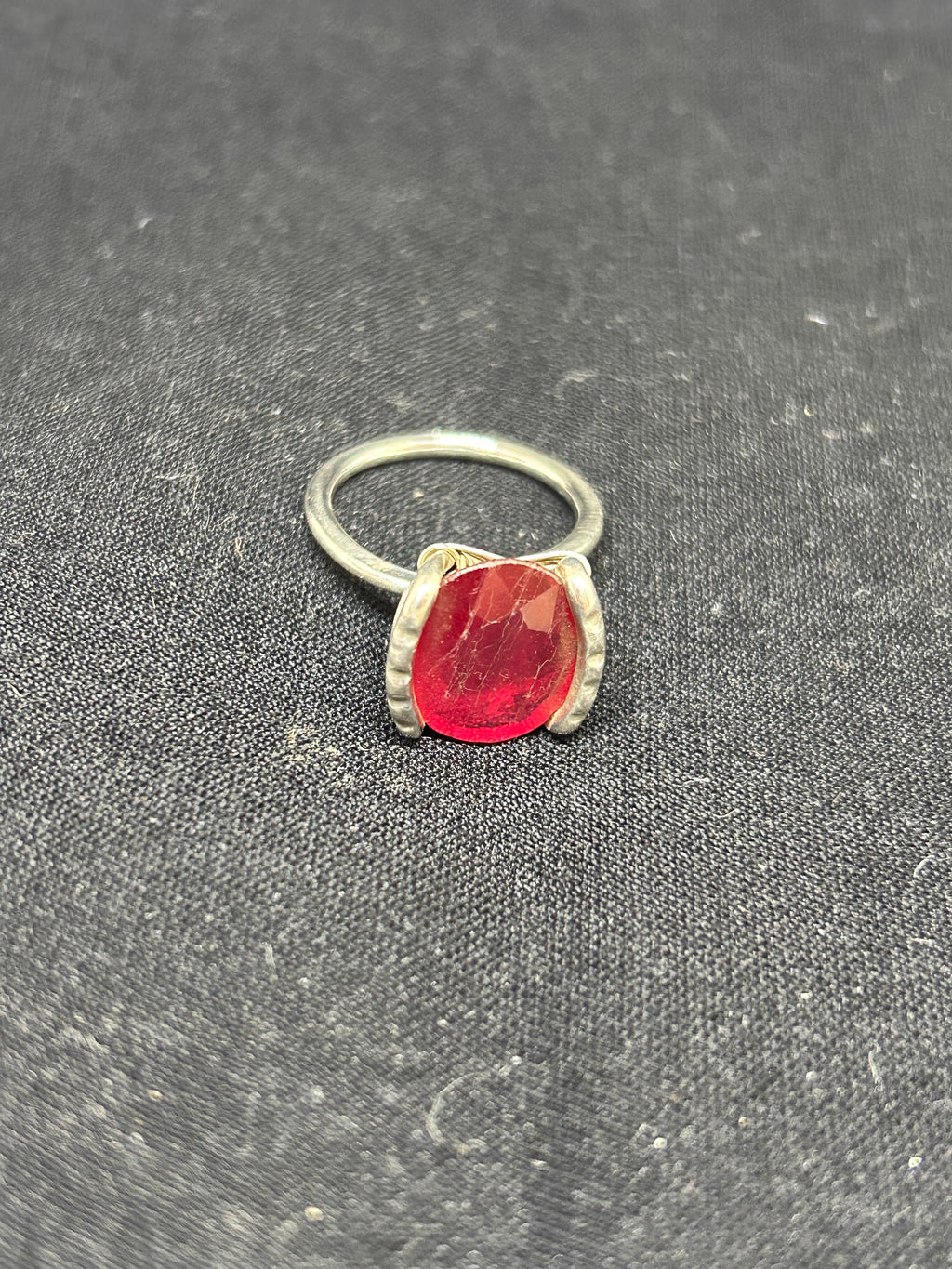 Natural Bermese Ruby Sterling Silver Ring