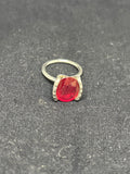 Natural Bermese Ruby Sterling Silver Ring