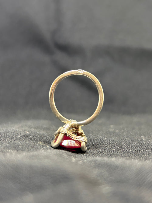 Natural Bermese Ruby Sterling Silver Ring
