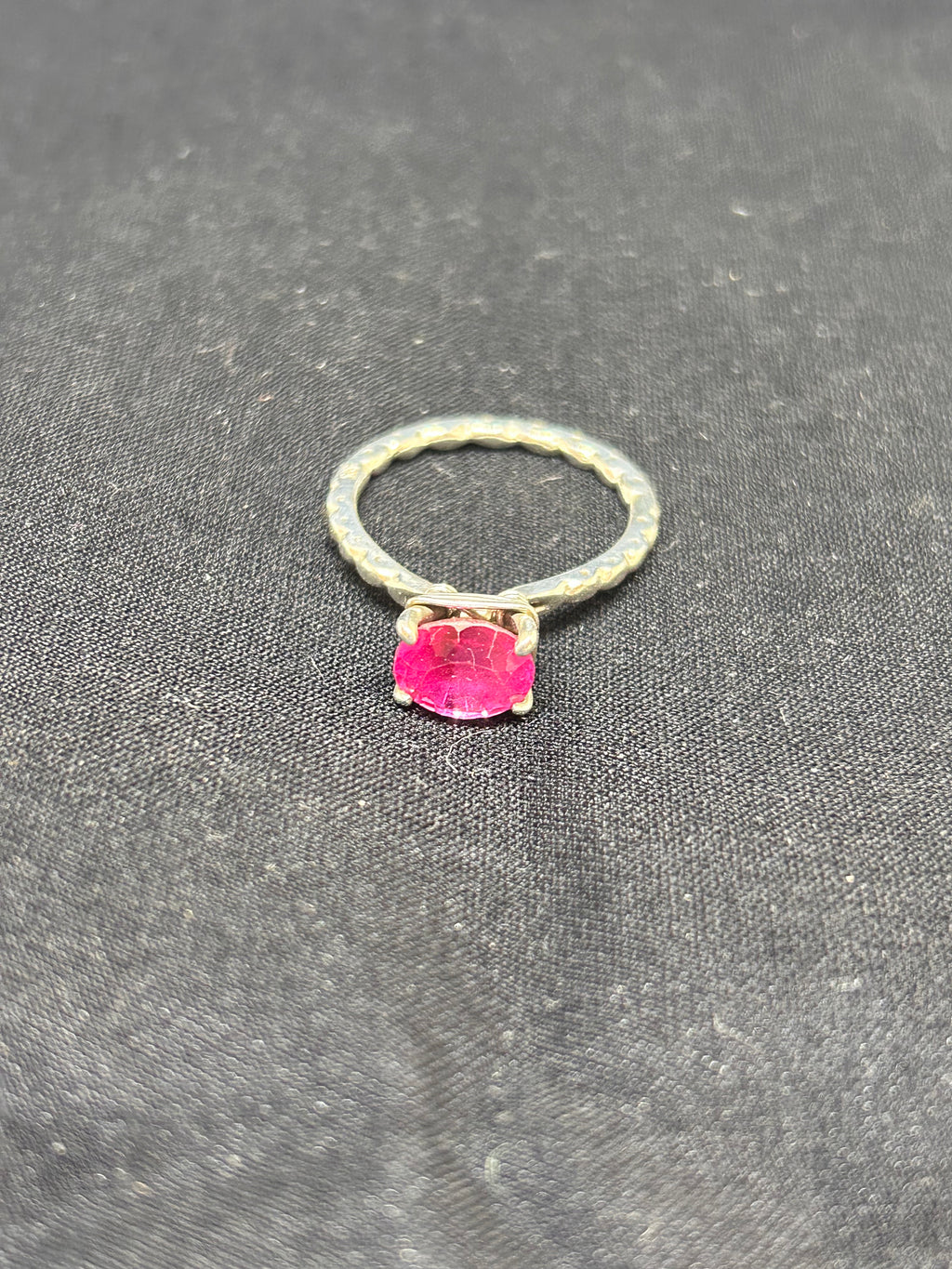 Natural Pink Sapphire Sterling Silver Ring