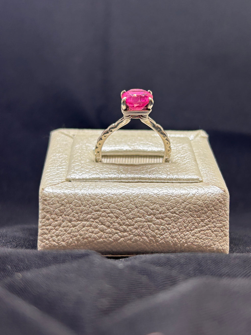 Natural Pink Sapphire Sterling Silver Ring