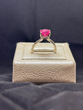 Natural Pink Sapphire Sterling Silver Ring