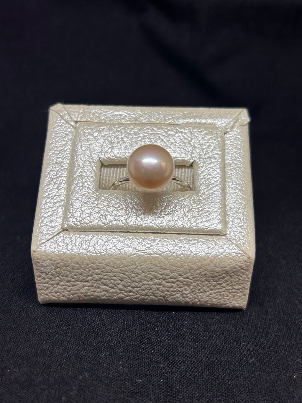 cultured pink pearl sterling silver ring