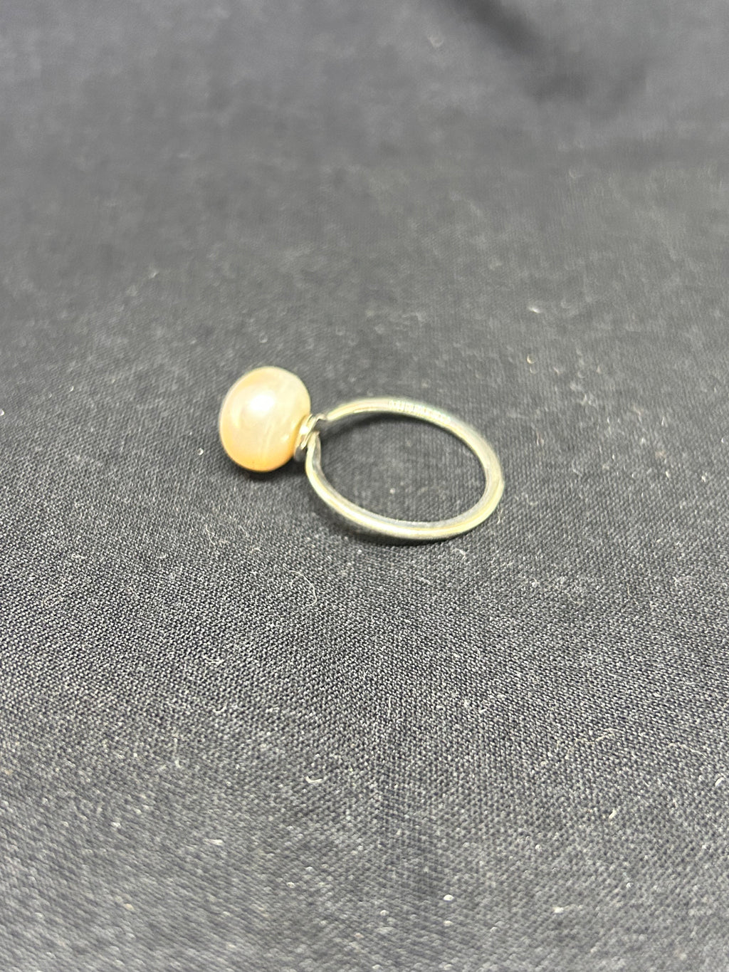 cultured pink pearl sterling silver ring