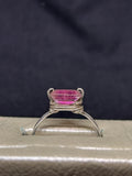 Natural Pink Tourmaline Sterling silver ring