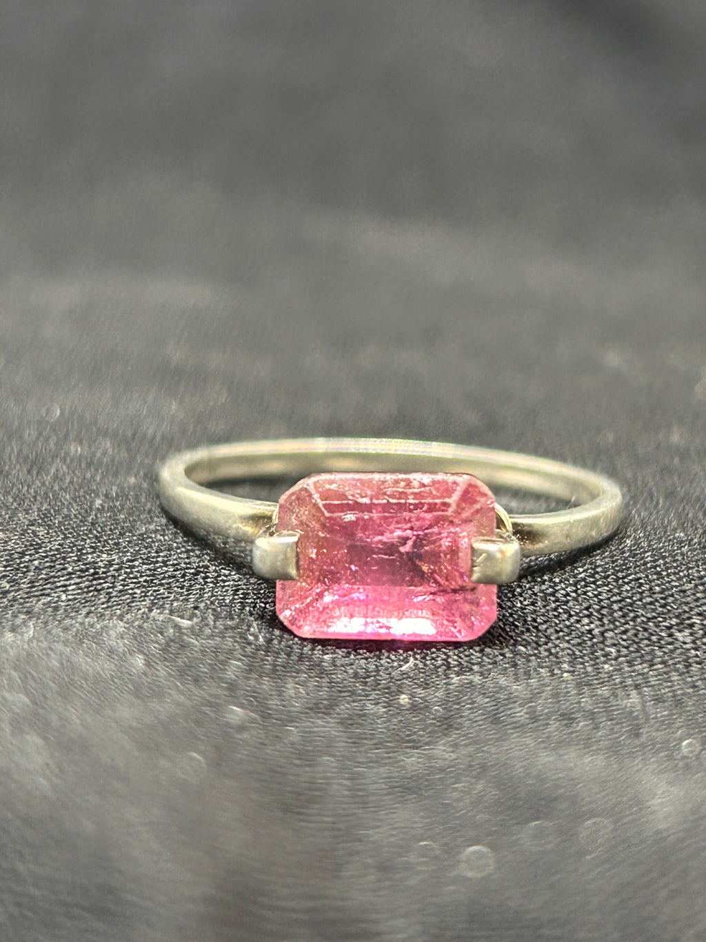 Natural Pink Tourmaline Sterling silver ring