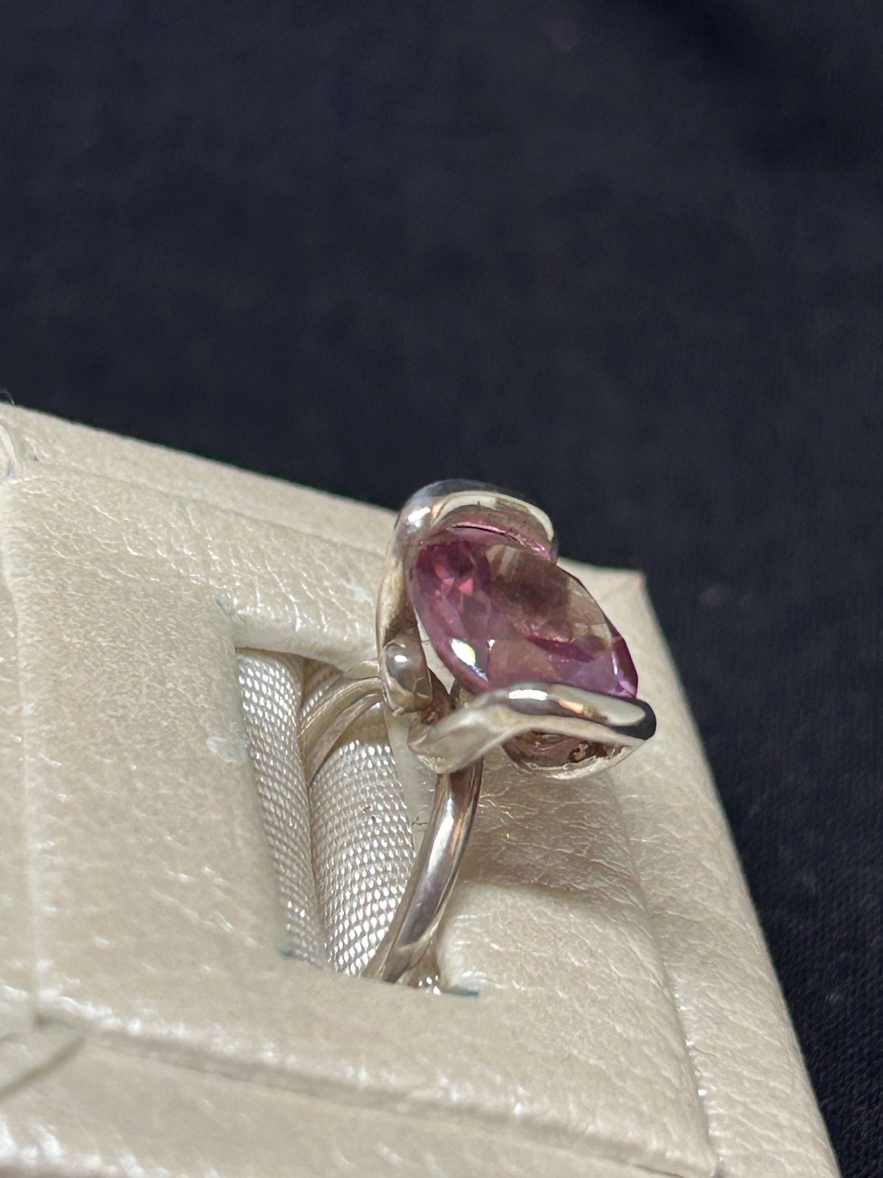 Color Change Garnet sterling silver ring