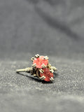 Twin Natural pink sapphire sterling silver ring