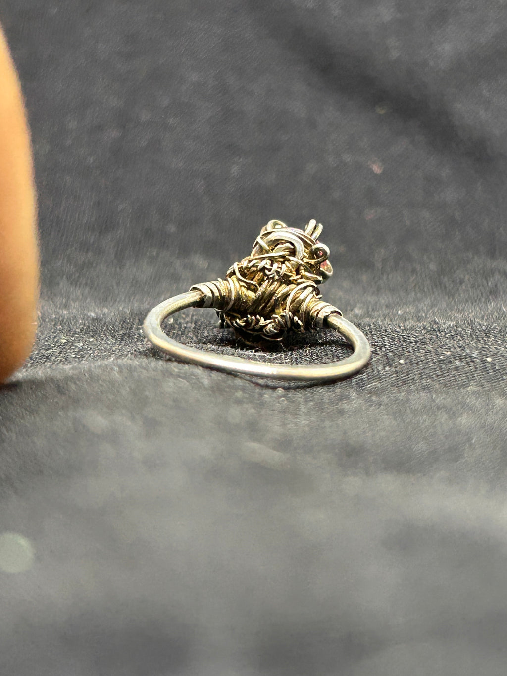 Twin Natural pink sapphire sterling silver ring